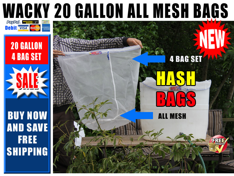 20 Gallon 4 Bag All Mesh Bubble Hash Bags
