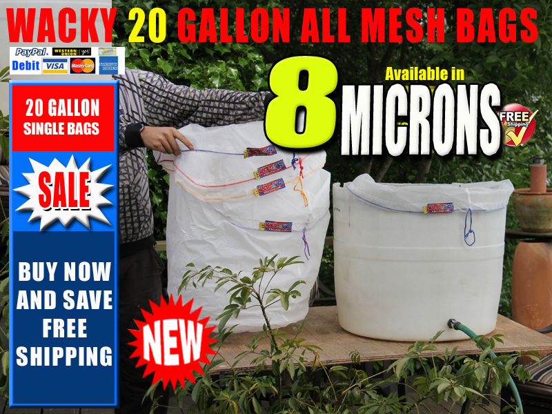 20 Gallon all mesh Single Bubble Filter Bags